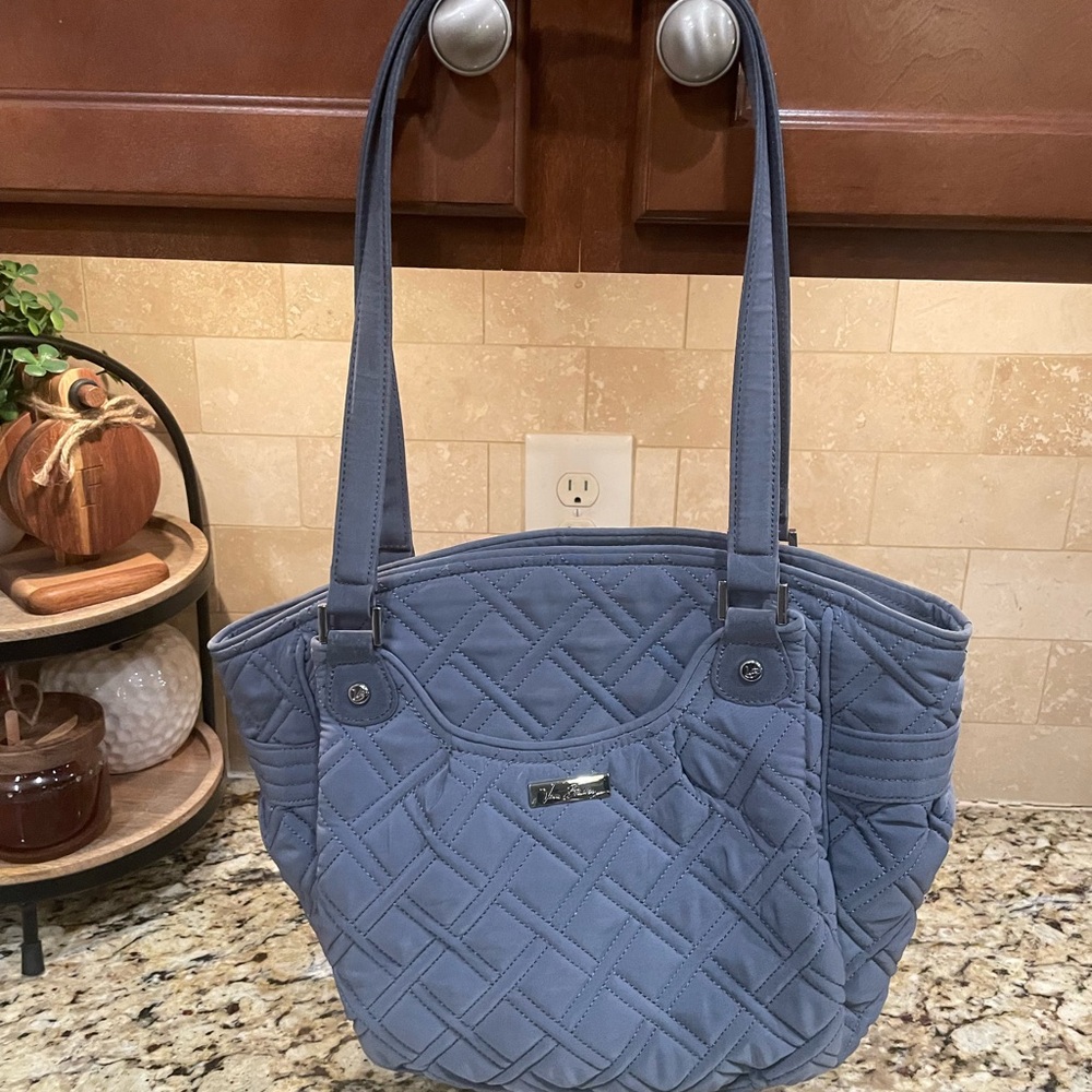 Vera Bradley Quilted Blue Tote Bag EUC